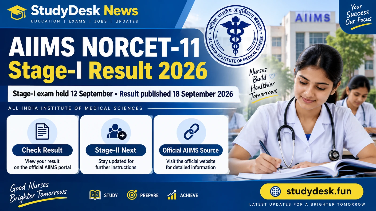 NORCET-11 Stage-I Result — StudyDesk News editorial cover