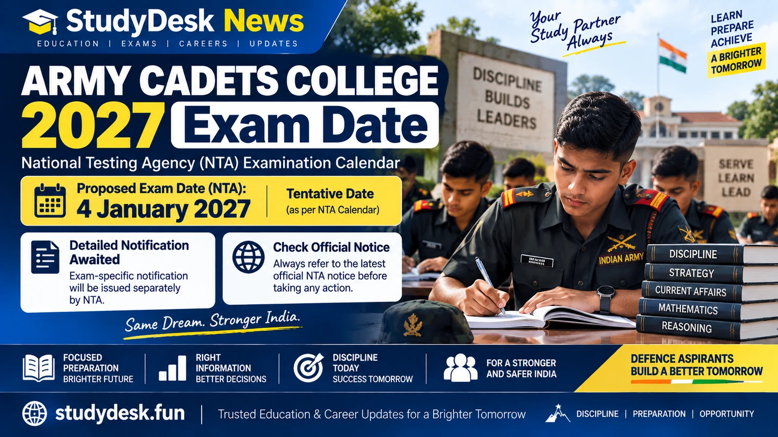 Army Cadets College 2027 — StudyDesk News editorial cover