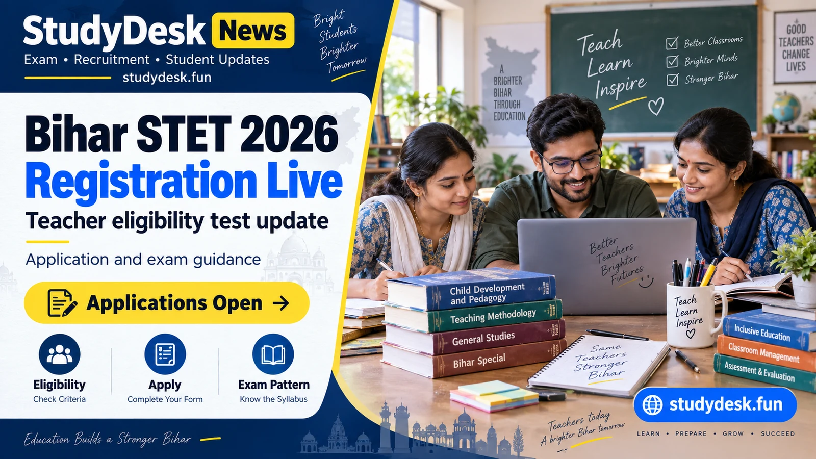 Bihar STET 2026 — StudyDesk News editorial cover