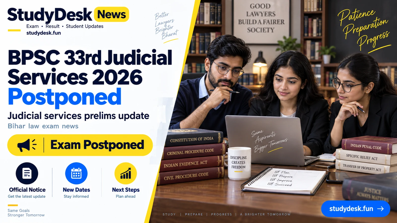 33rd Bihar Judicial Prelims — StudyDesk News editorial cover