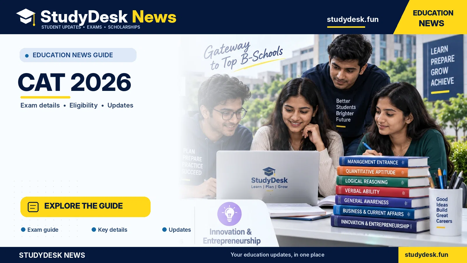 CAT 2026 — StudyDesk News editorial banner