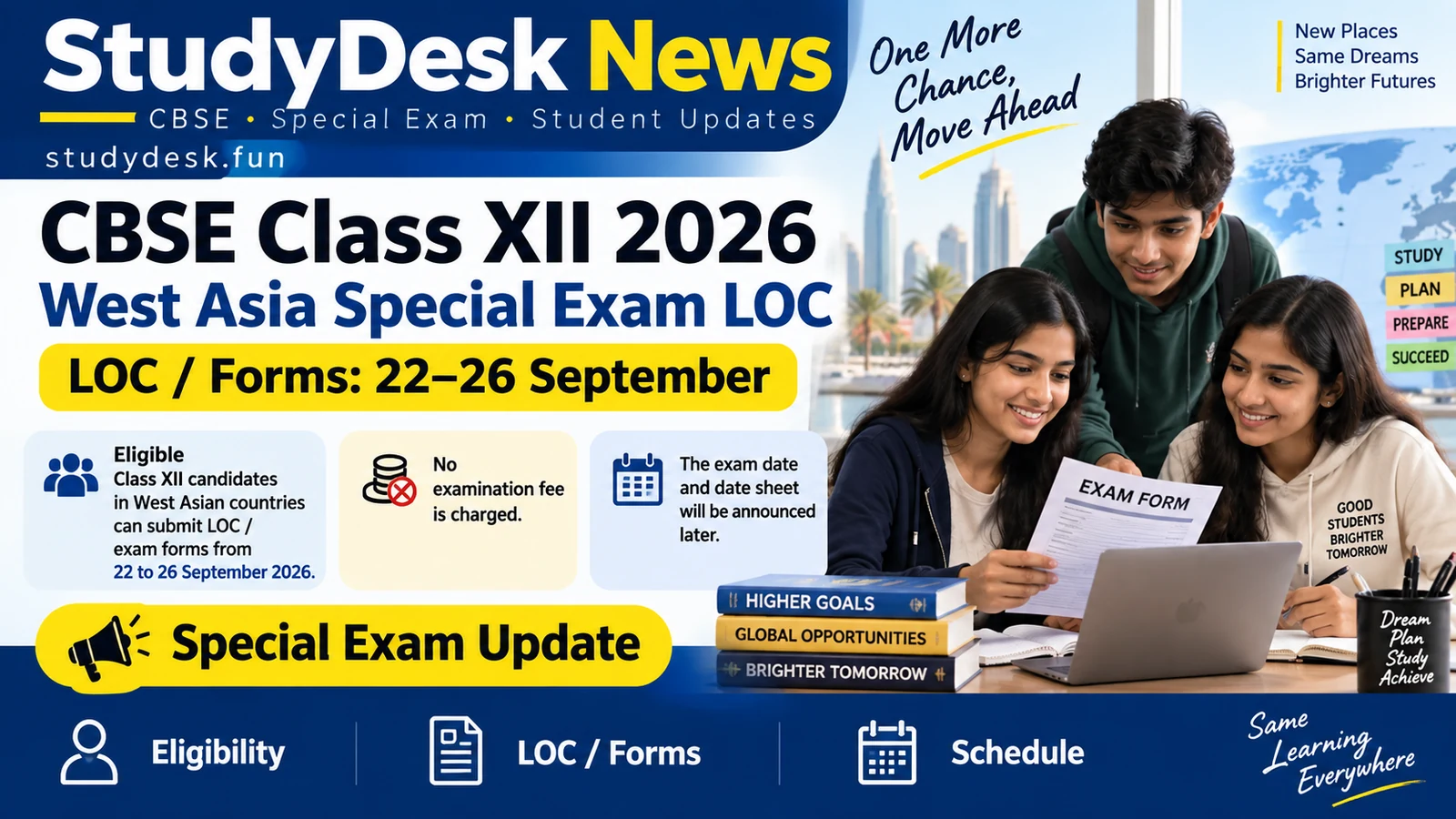 CBSE West Asia Special Exam LOC — StudyDesk News editorial cover