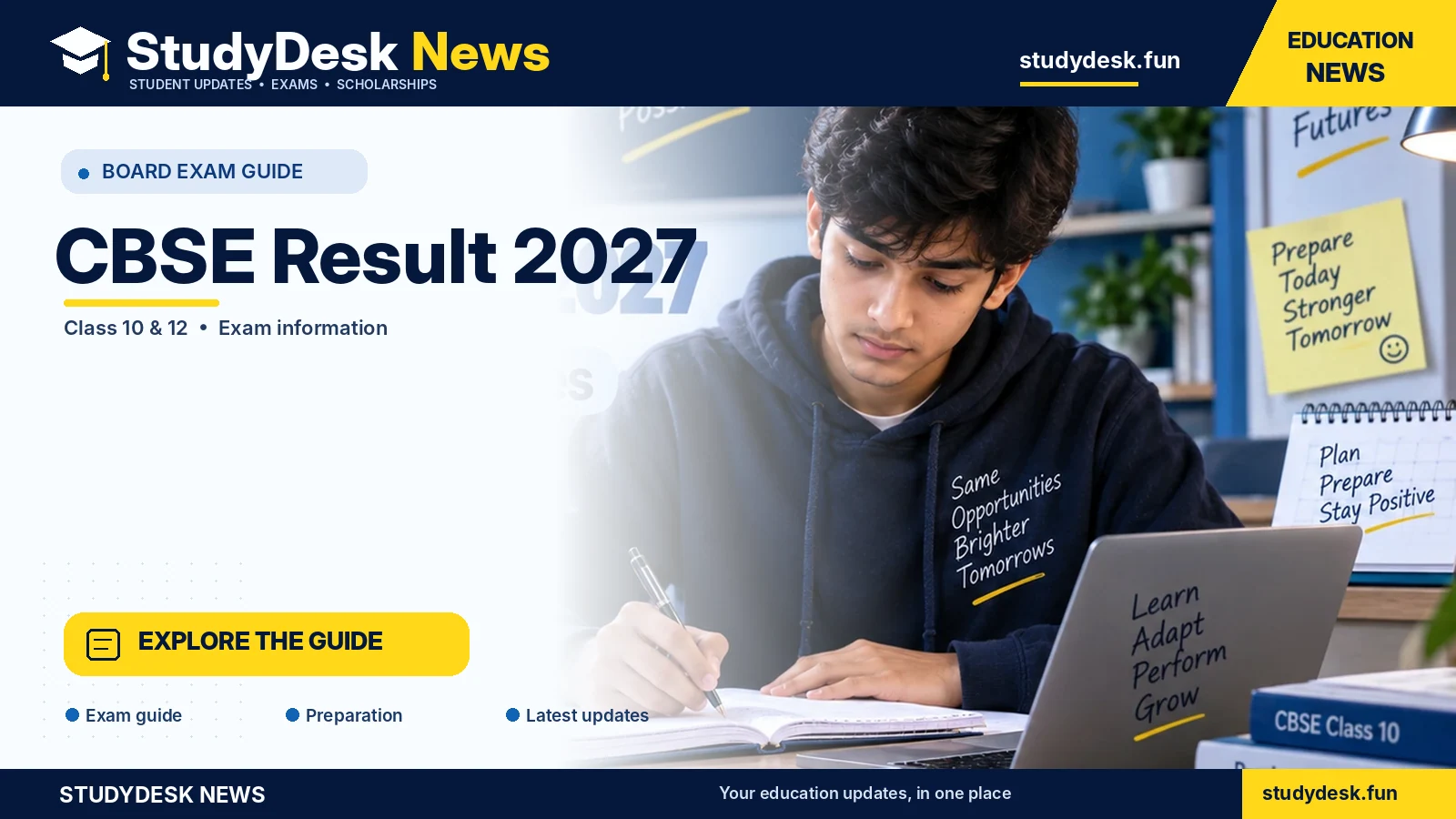 CBSE Result 2027 — StudyDesk News editorial banner