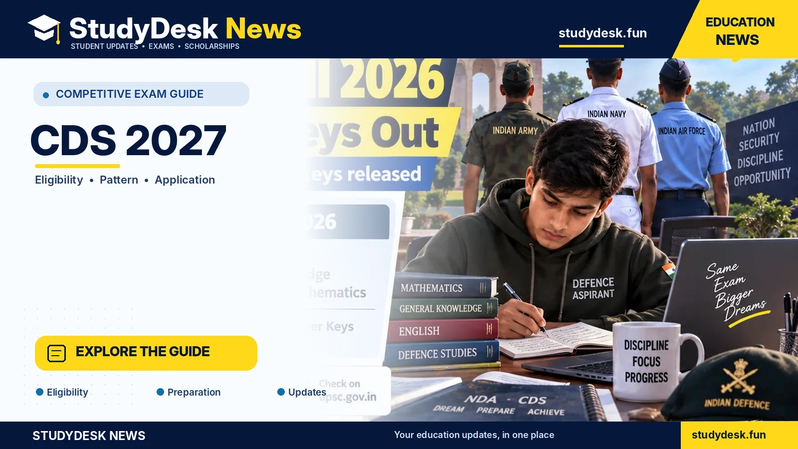 CDS 2027 — StudyDesk News editorial banner
