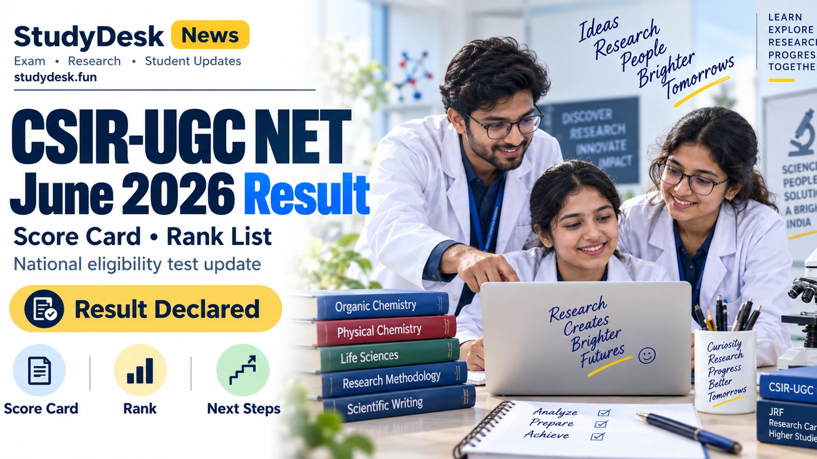 CSIR NET June 2026 Result — StudyDesk News editorial cover