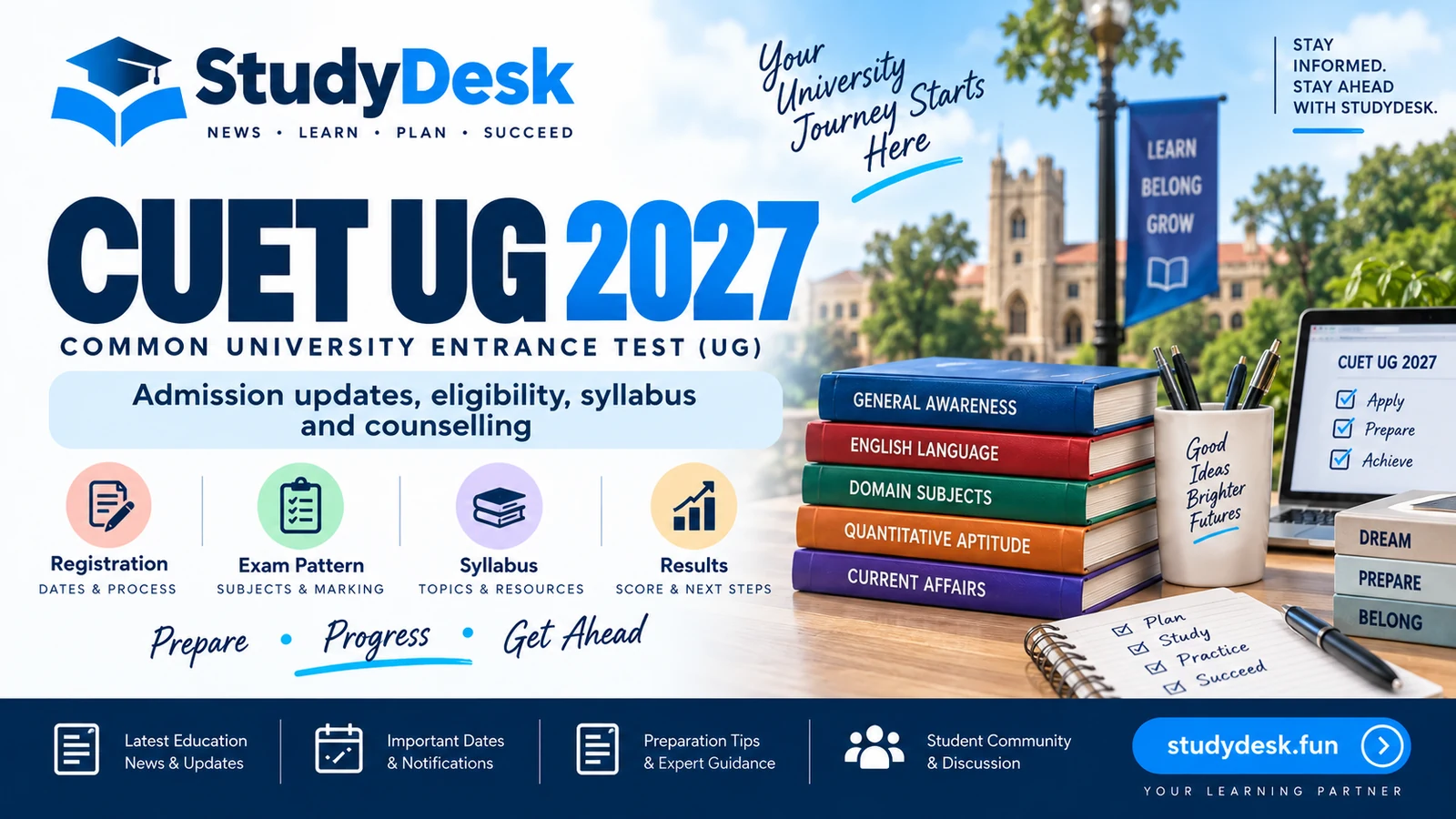 CUET UG 2027 exam dates, registration and admission updates – StudyDesk