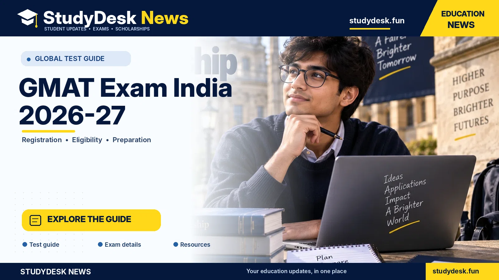 GMAT Exam India 2026–27 — StudyDesk News editorial banner