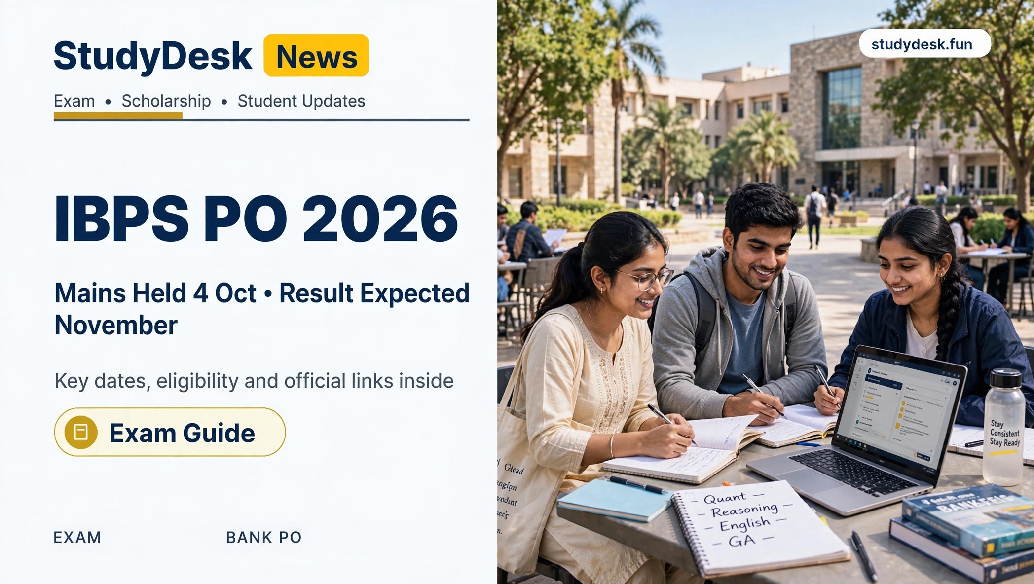 IBPS PO 2026 — StudyDesk editorial cover