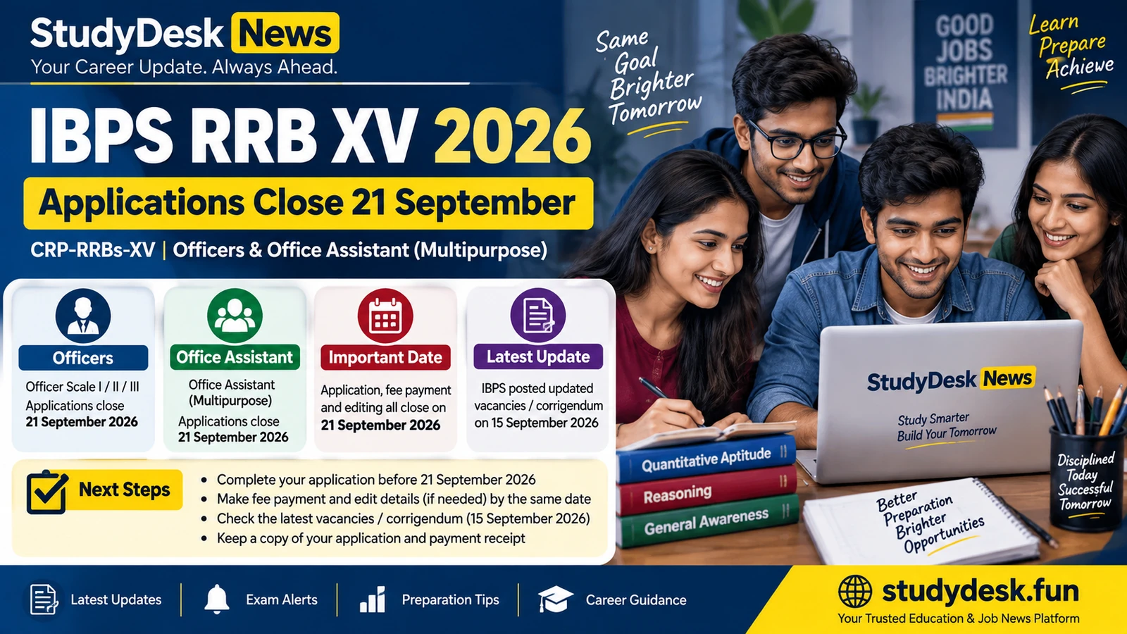 IBPS RRB XV 2026 — StudyDesk News editorial cover