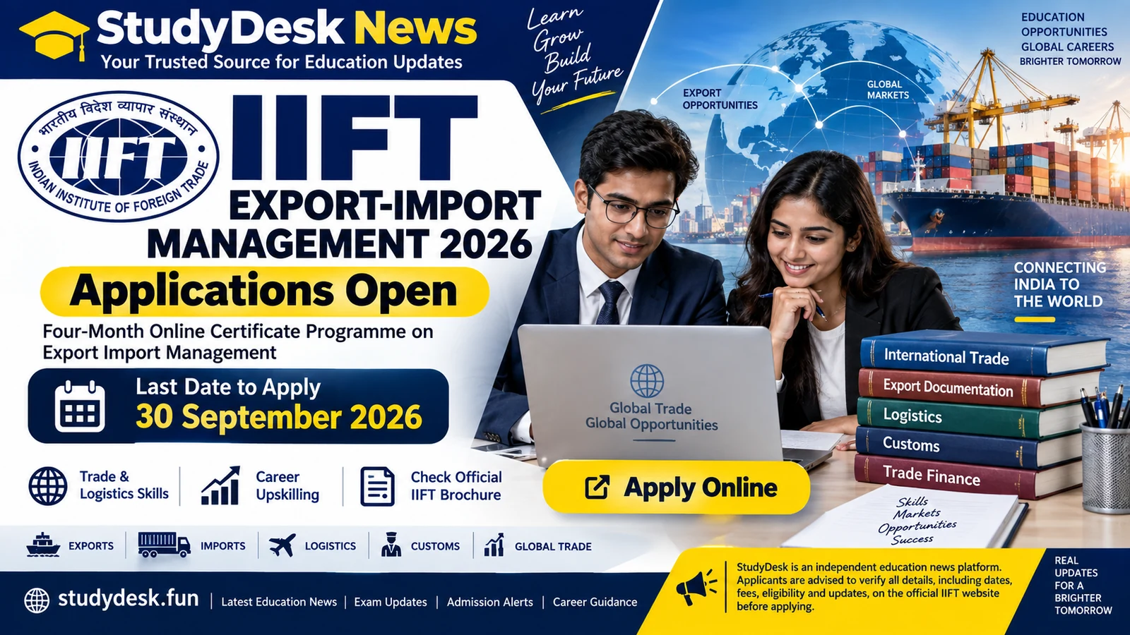 IIFT Export-Import Management — StudyDesk News editorial cover