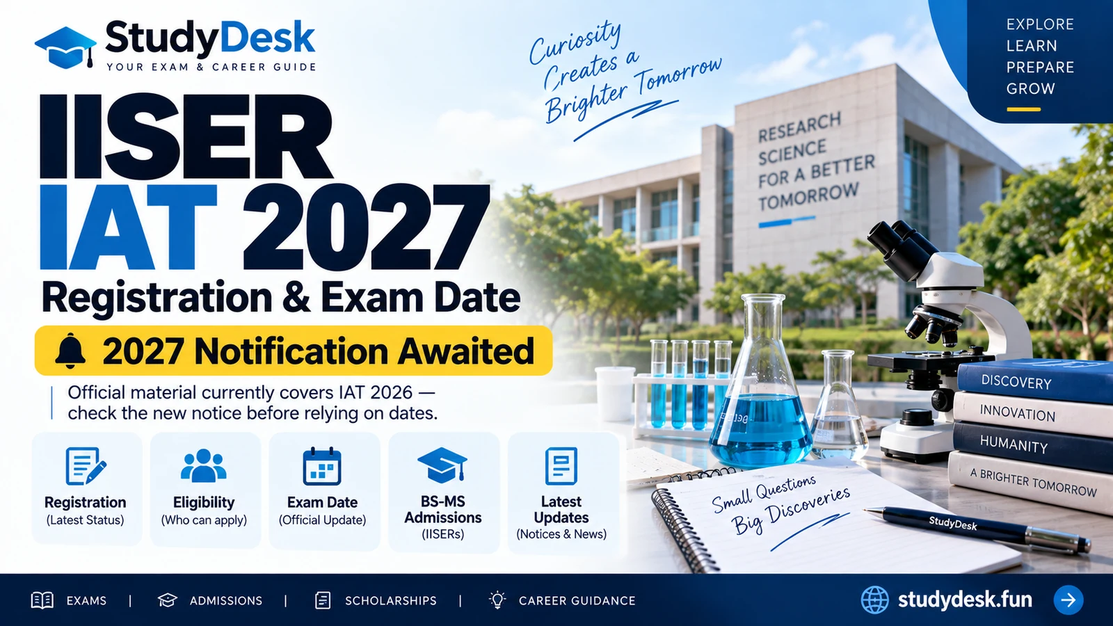 IISER IAT 2027 registration and exam date notification awaited cover