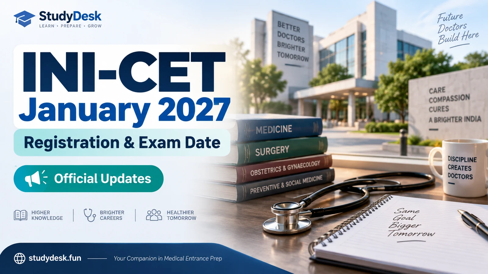 INI-CET January 2027 editorial cover focusing on registration and exam date