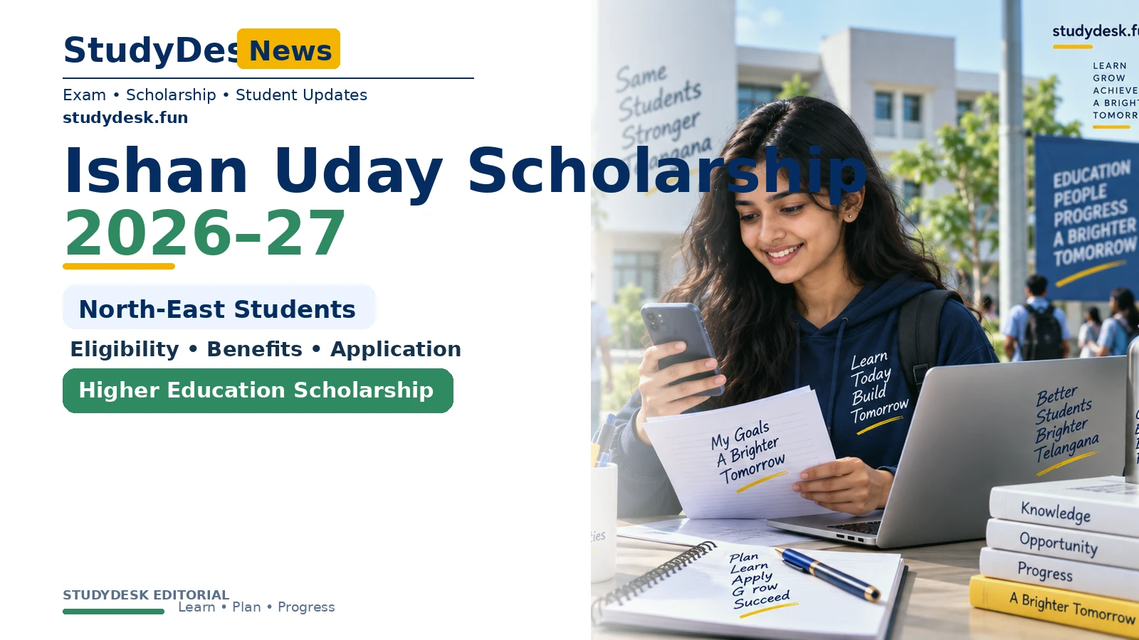 Ishan Uday Scholarship 2026–27 — StudyDesk editorial cover