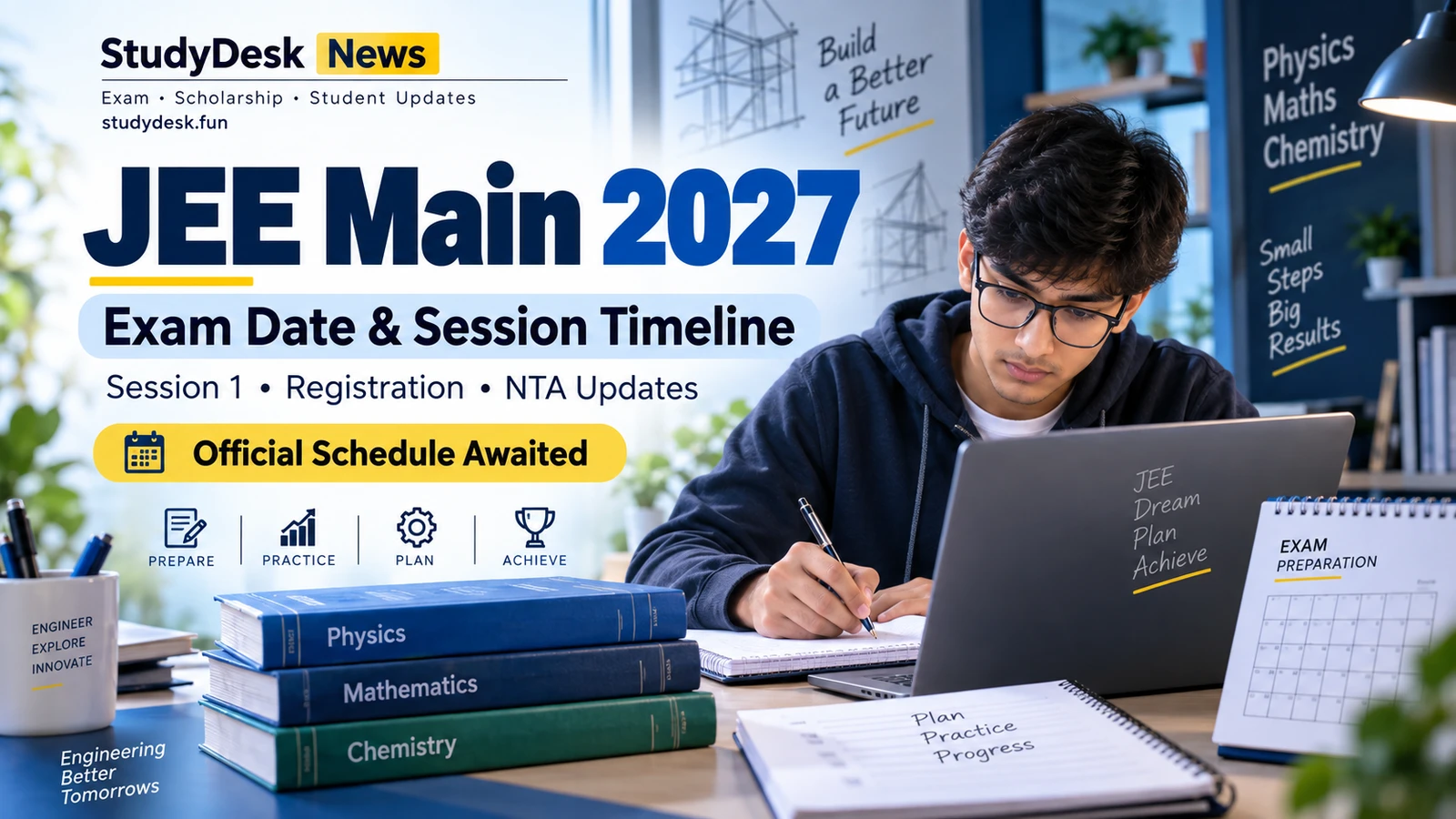 JEE Main 2027 Exam Dates — StudyDesk editorial cover