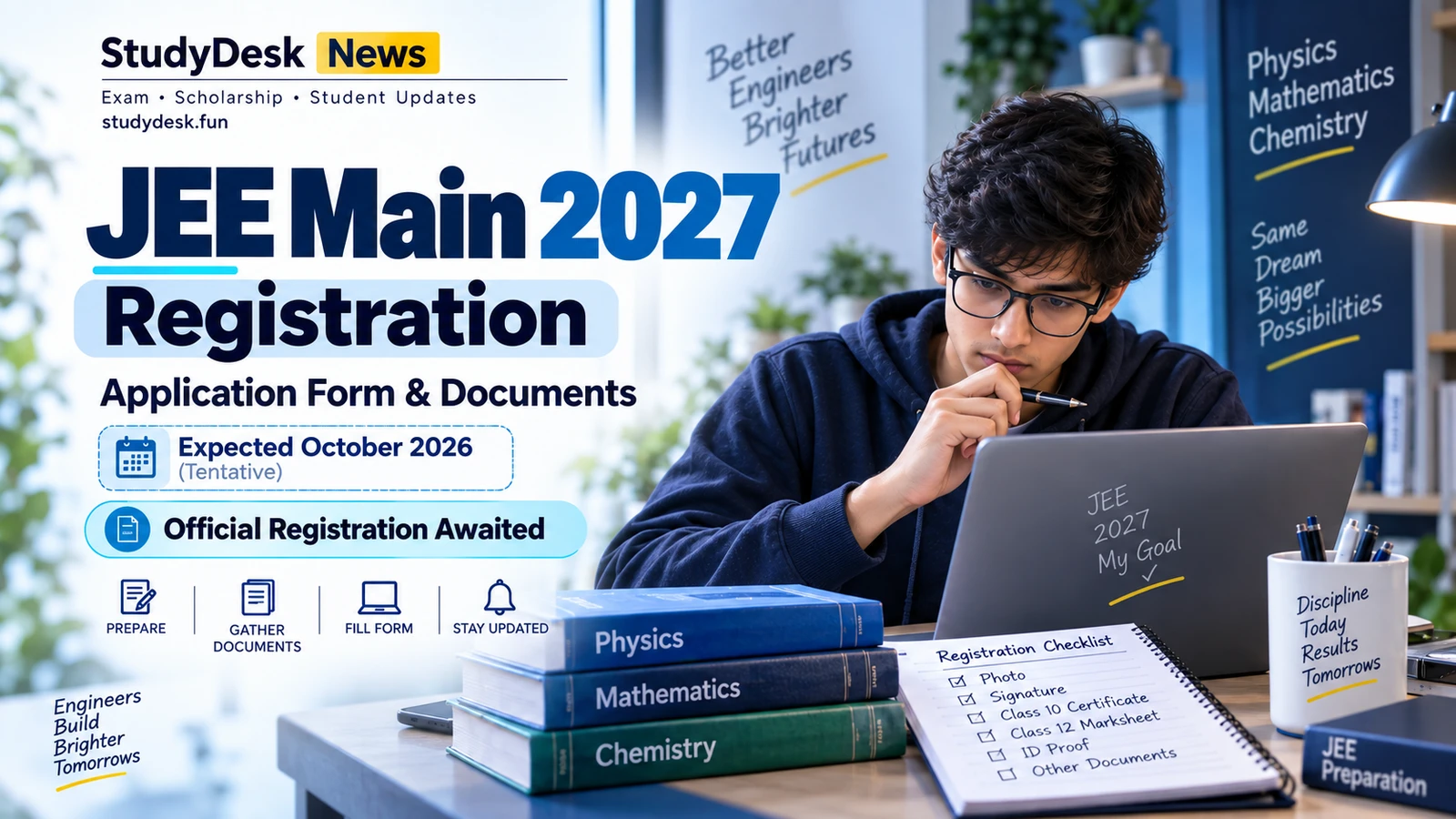 JEE Main 2027 Registration — StudyDesk editorial cover