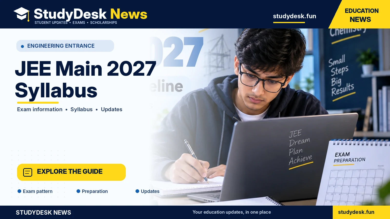 JEE Main 2027 Syllabus — StudyDesk News editorial banner