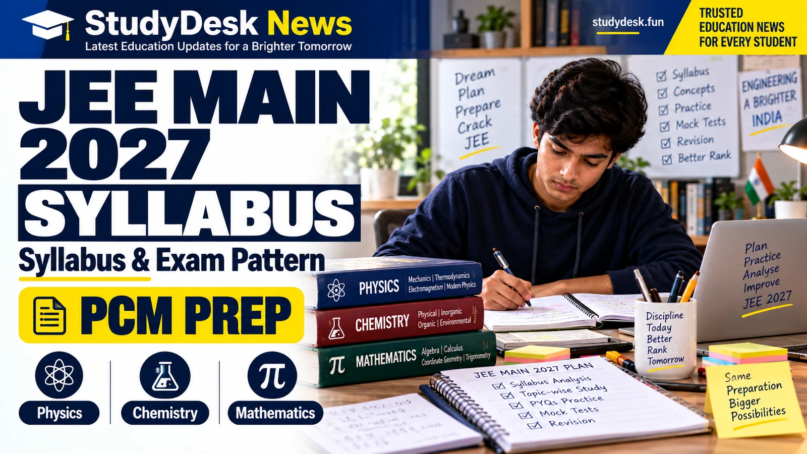 JEE Main 2027 Syllabus — StudyDesk News editorial banner