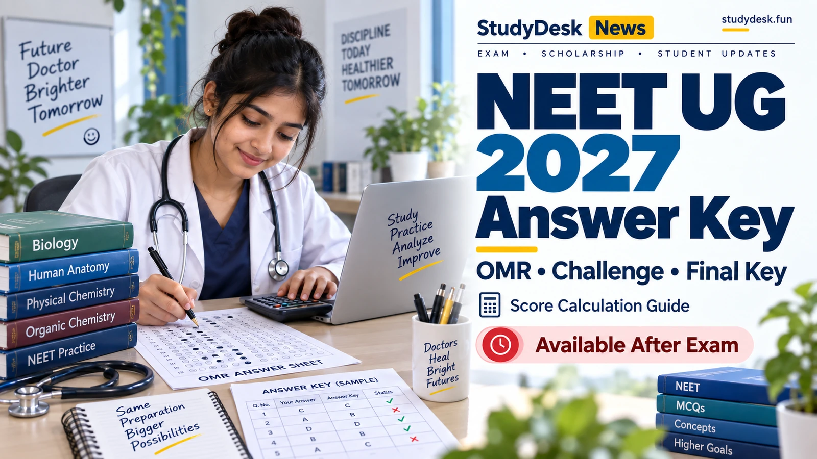 NEET UG 2027 Answer Key — StudyDesk editorial cover