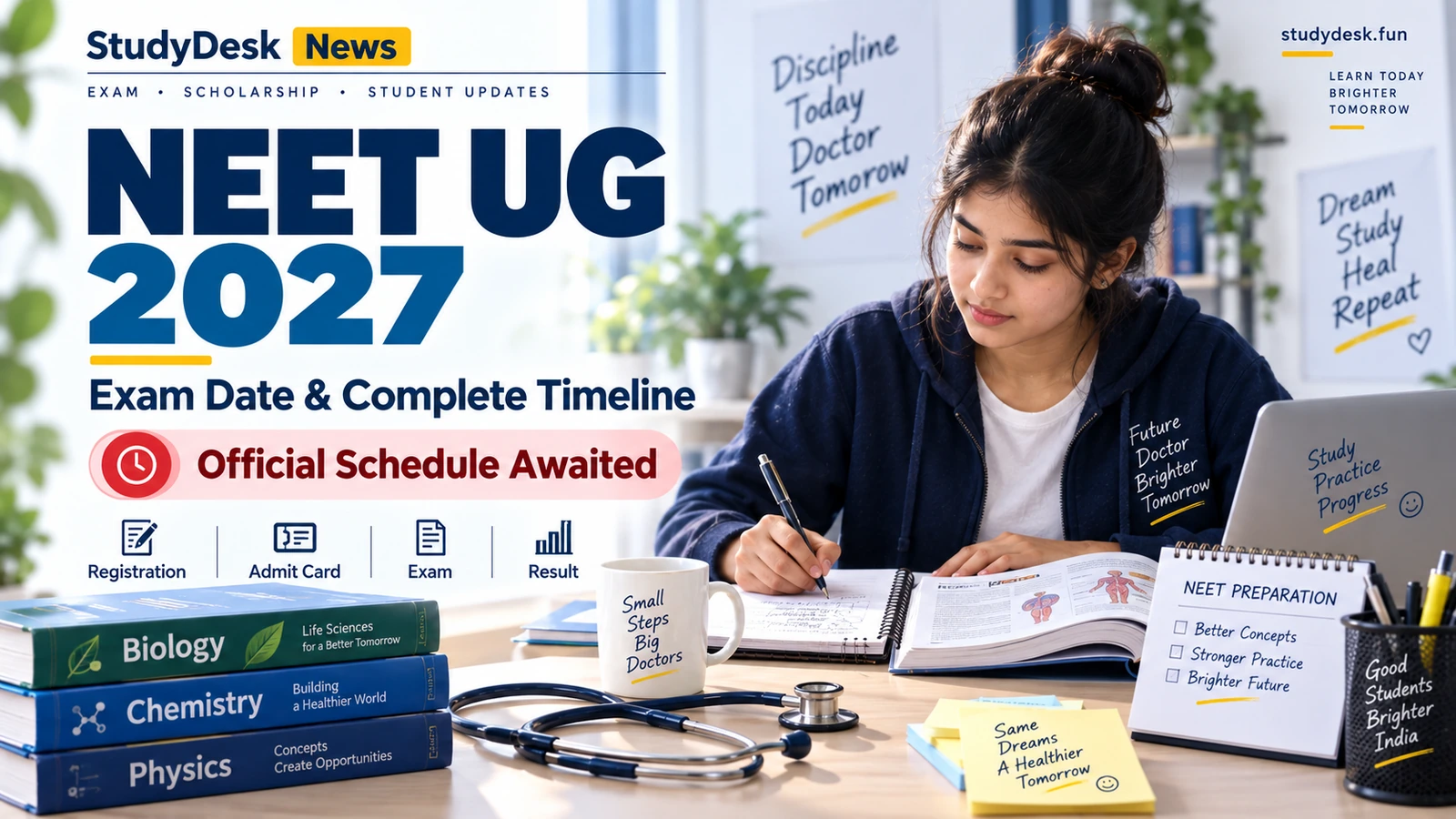 NEET UG 2027 Exam Dates — StudyDesk editorial cover