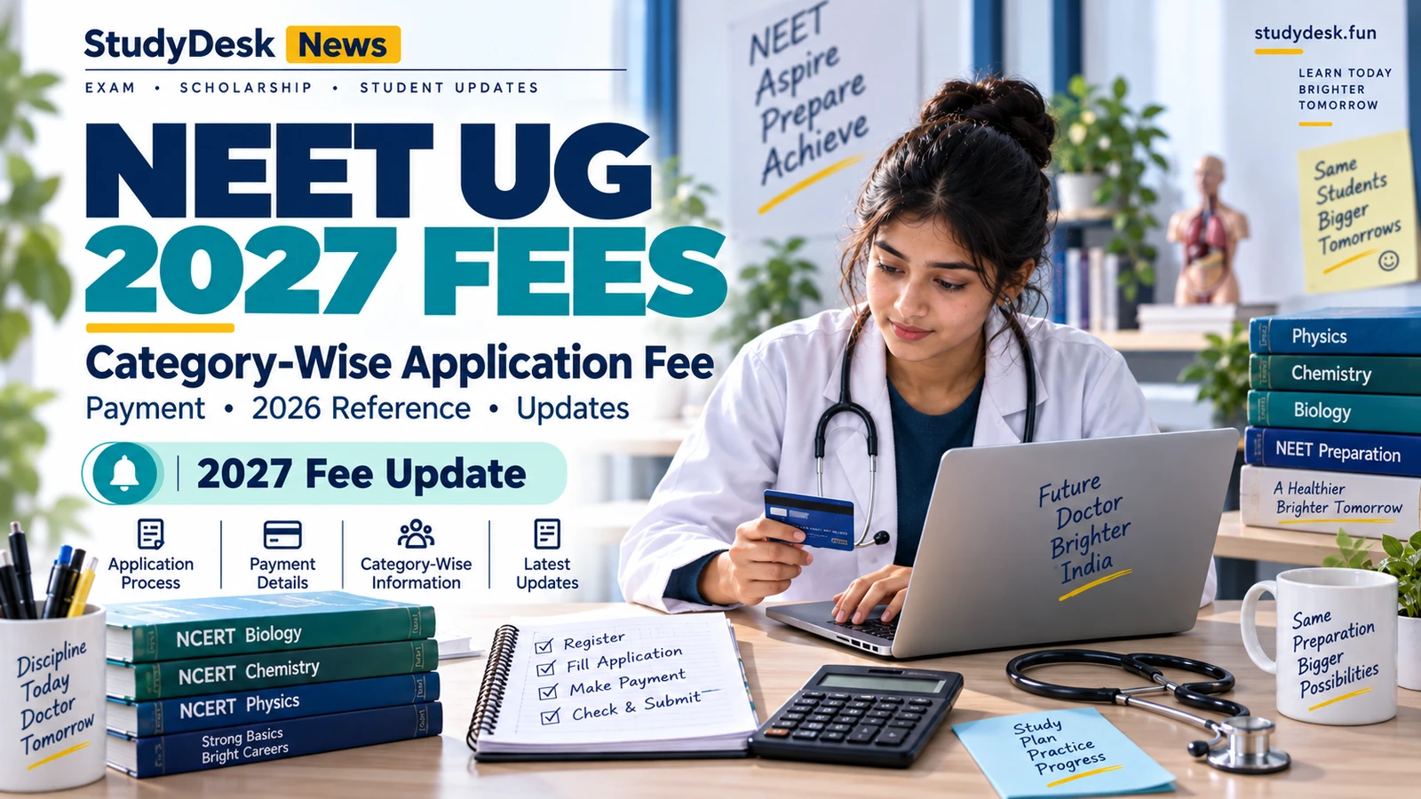 NEET UG 2027 Fees — StudyDesk editorial cover