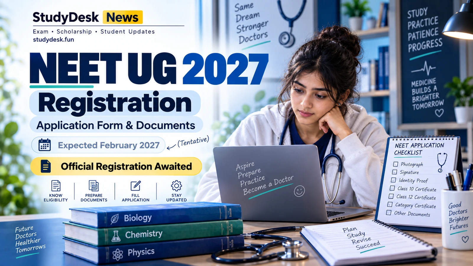 NEET UG 2027 Registration — StudyDesk editorial cover