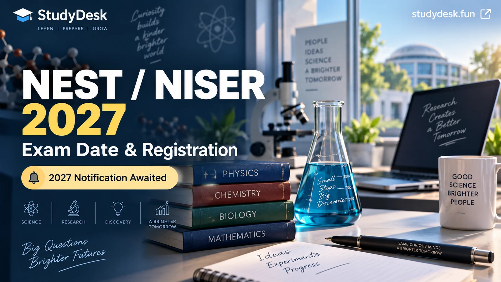 NEST 2027 hero image with NISER and CEBS themed science illustration