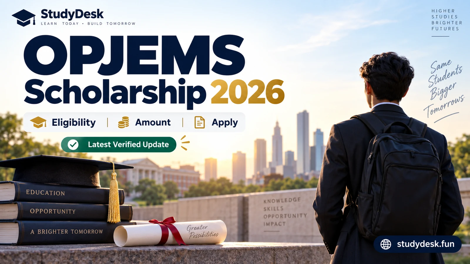 OPJEMS Scholarship 2026 editorial cover highlighting amount, eligibility and selection