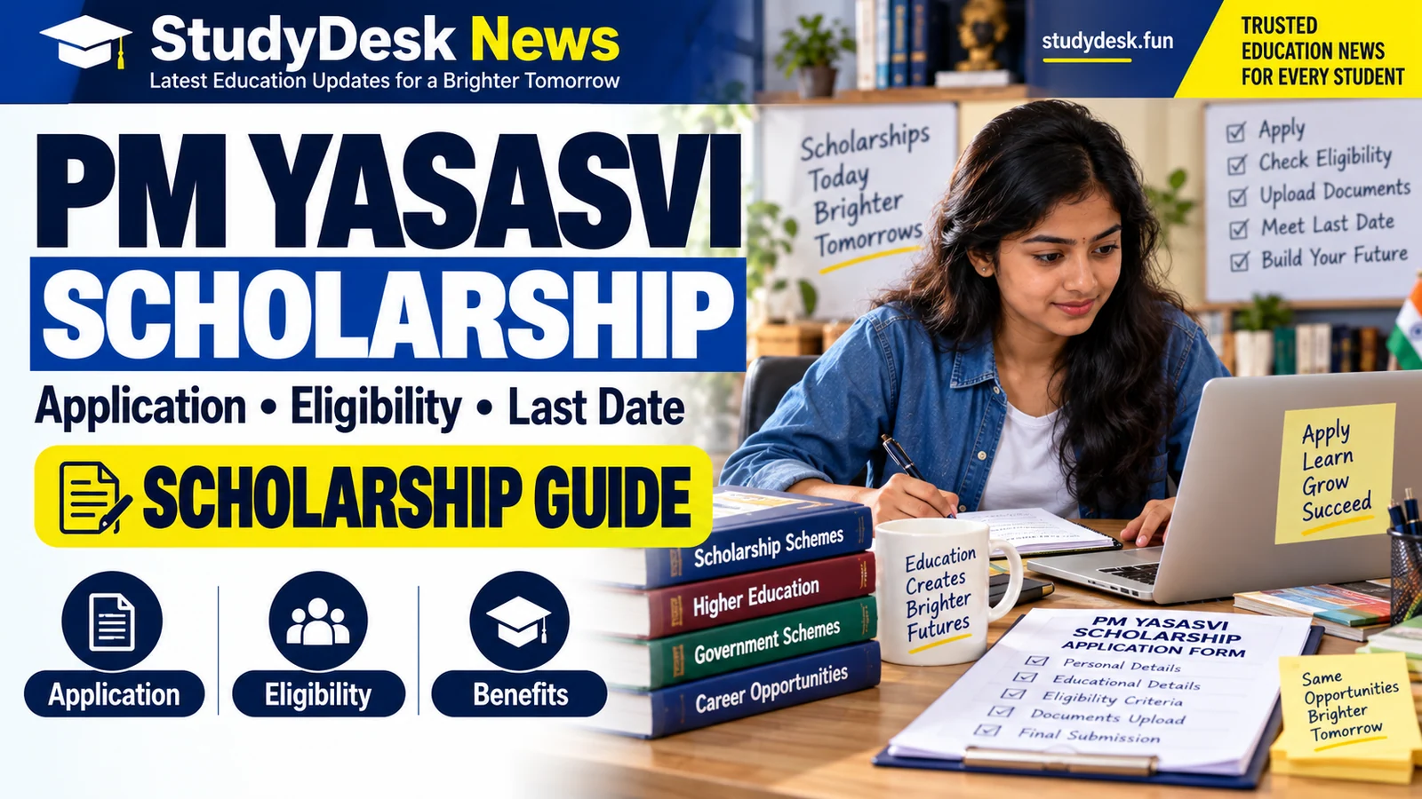 PM Yasasvi Scholarship — StudyDesk News editorial banner