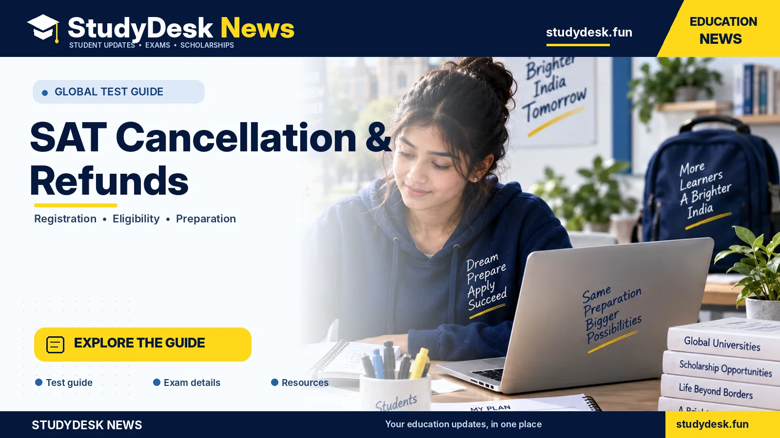 SAT Cancellation & Refunds — StudyDesk News editorial banner
