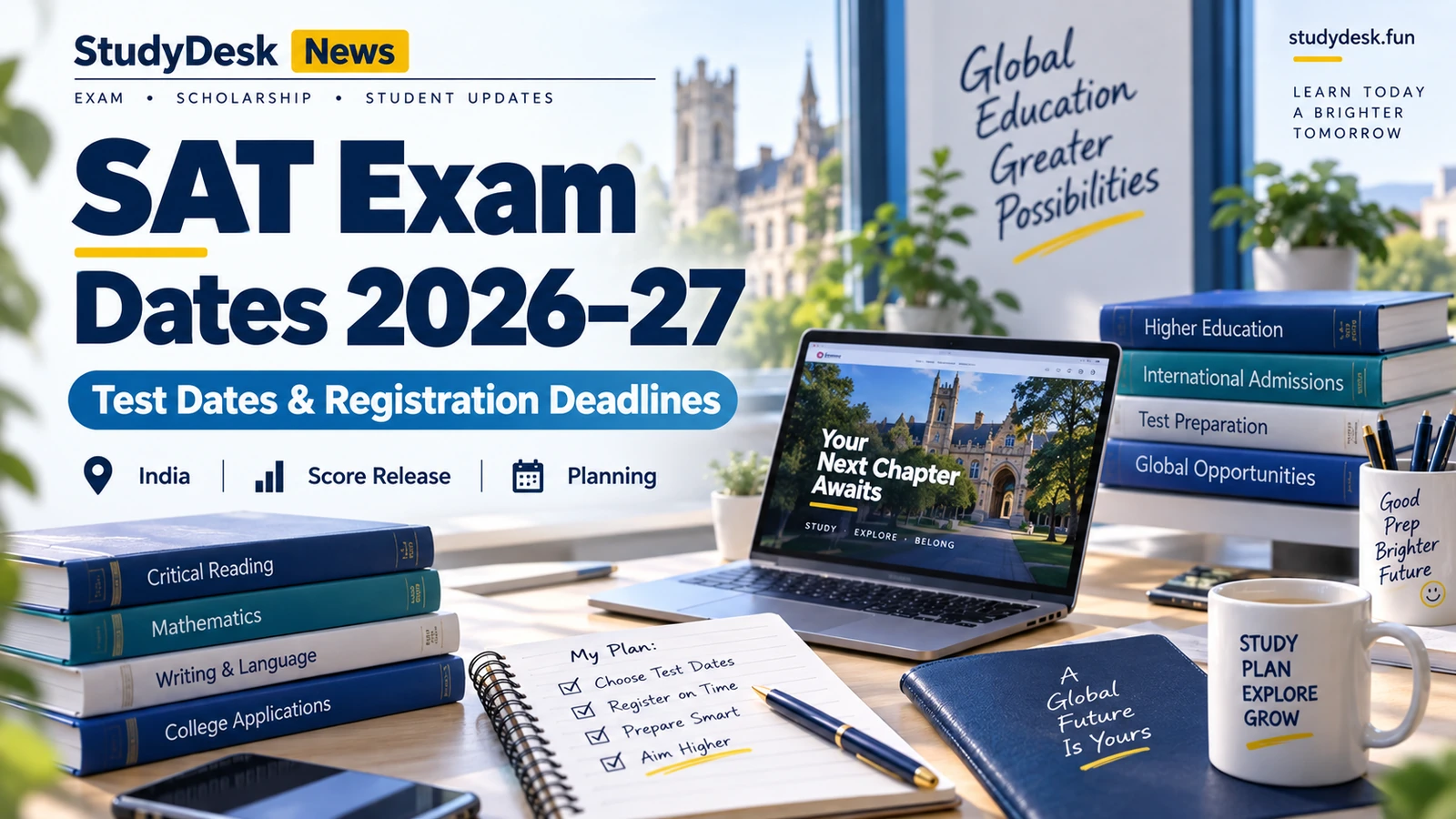 SAT Dates 2026–27 — StudyDesk editorial cover