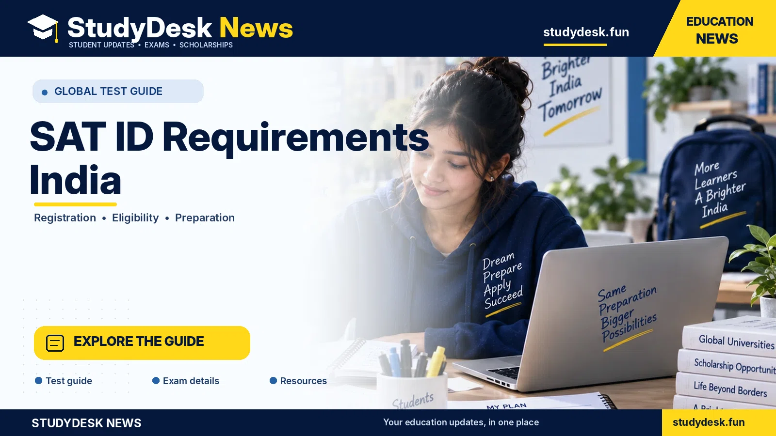 SAT ID Requirements India — StudyDesk News editorial banner