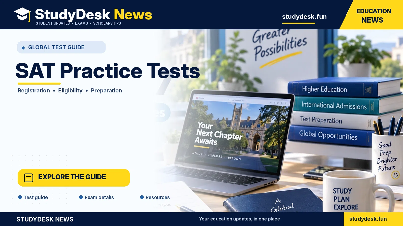 SAT Practice Tests — StudyDesk News editorial banner
