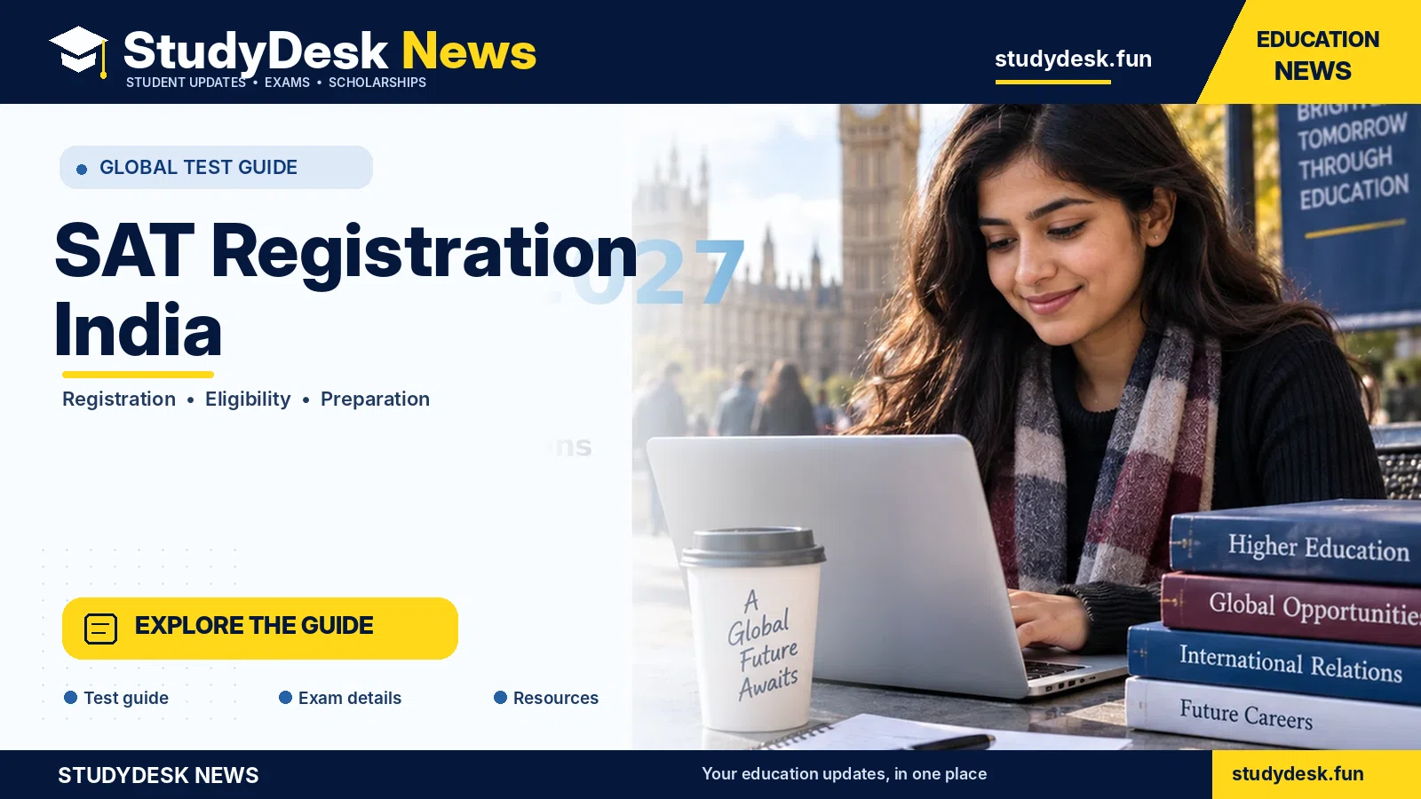 SAT Registration India — StudyDesk News editorial banner