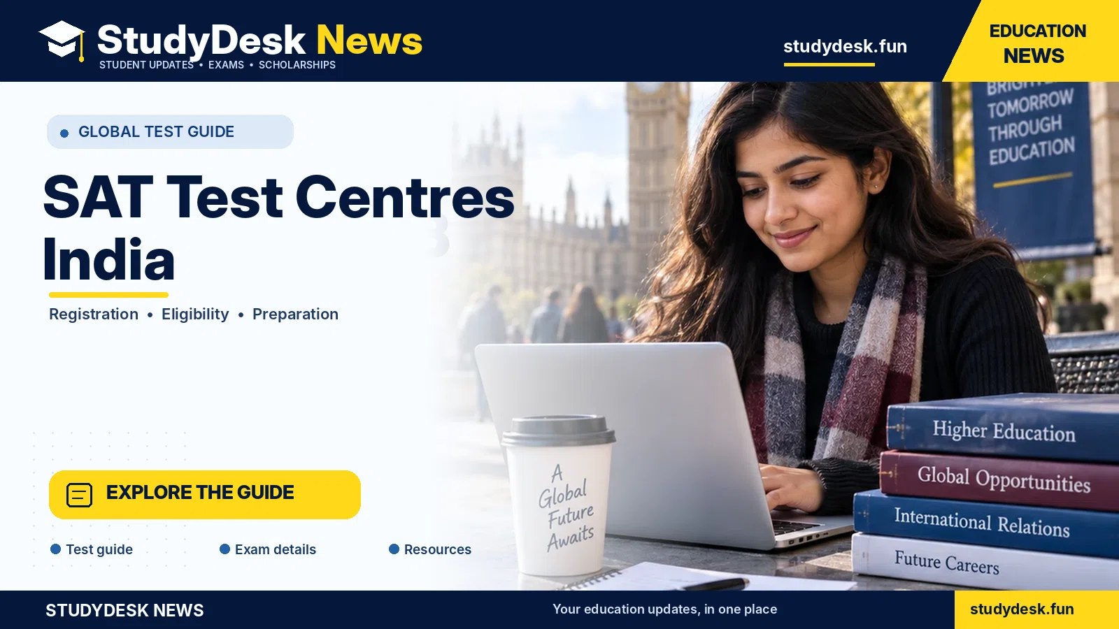 SAT Test Centres India — StudyDesk News editorial banner