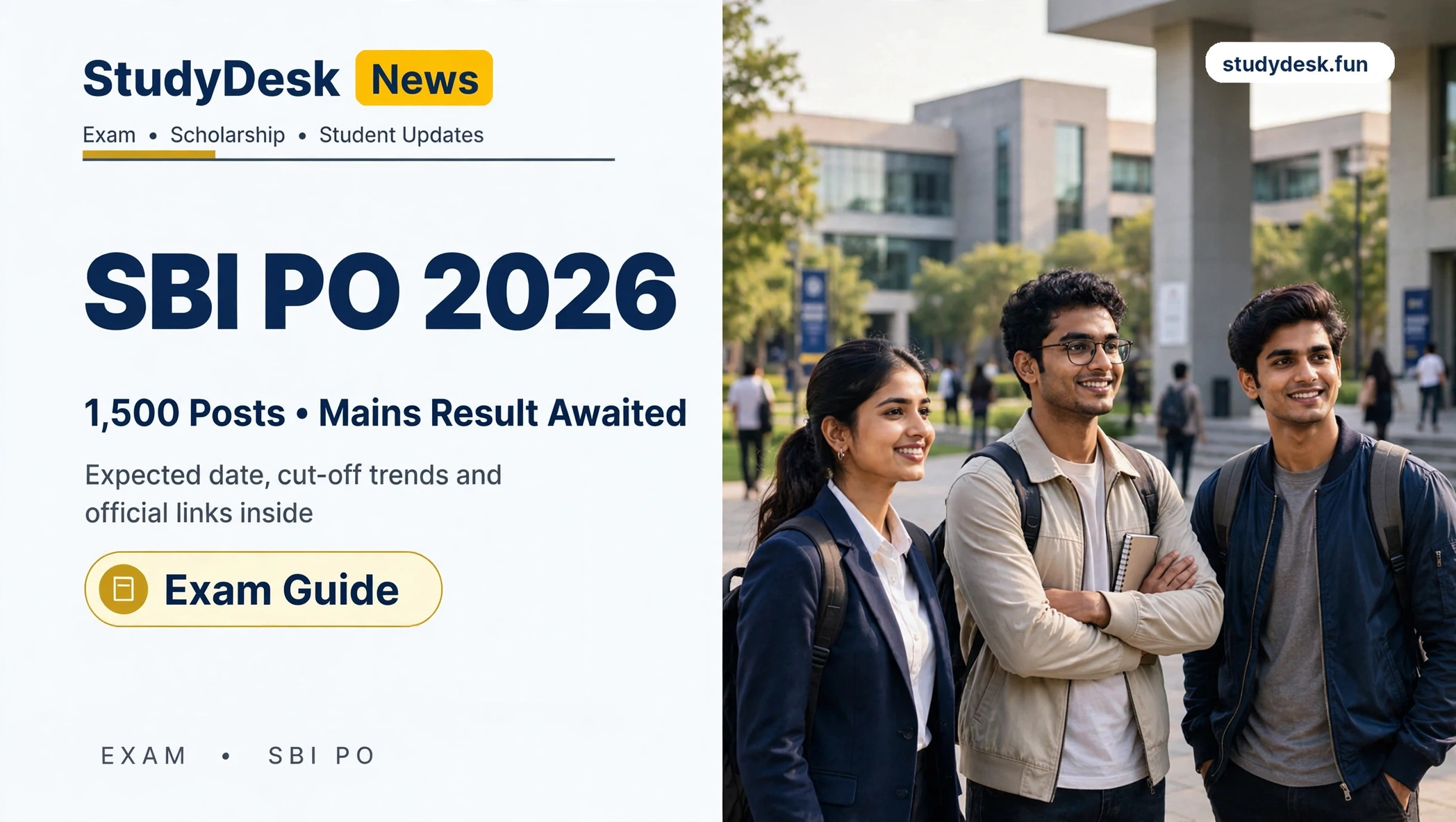 SBI PO 2026 — StudyDesk editorial cover