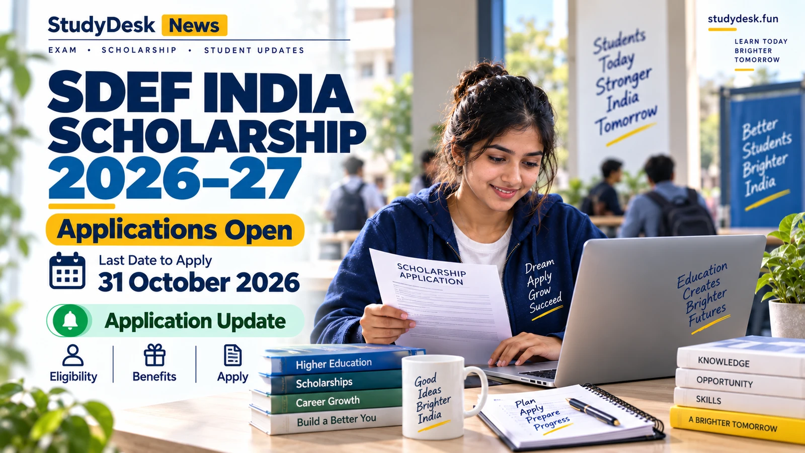 Latest Scholarship Updates 2026–27 — StudyDesk editorial cover