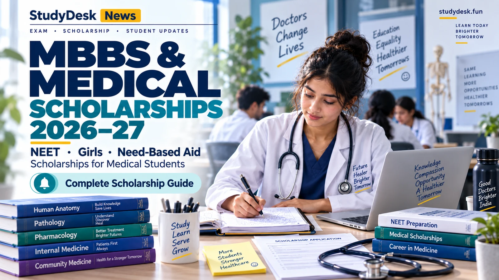 Medical Scholarships 2026–27 — StudyDesk editorial cover
