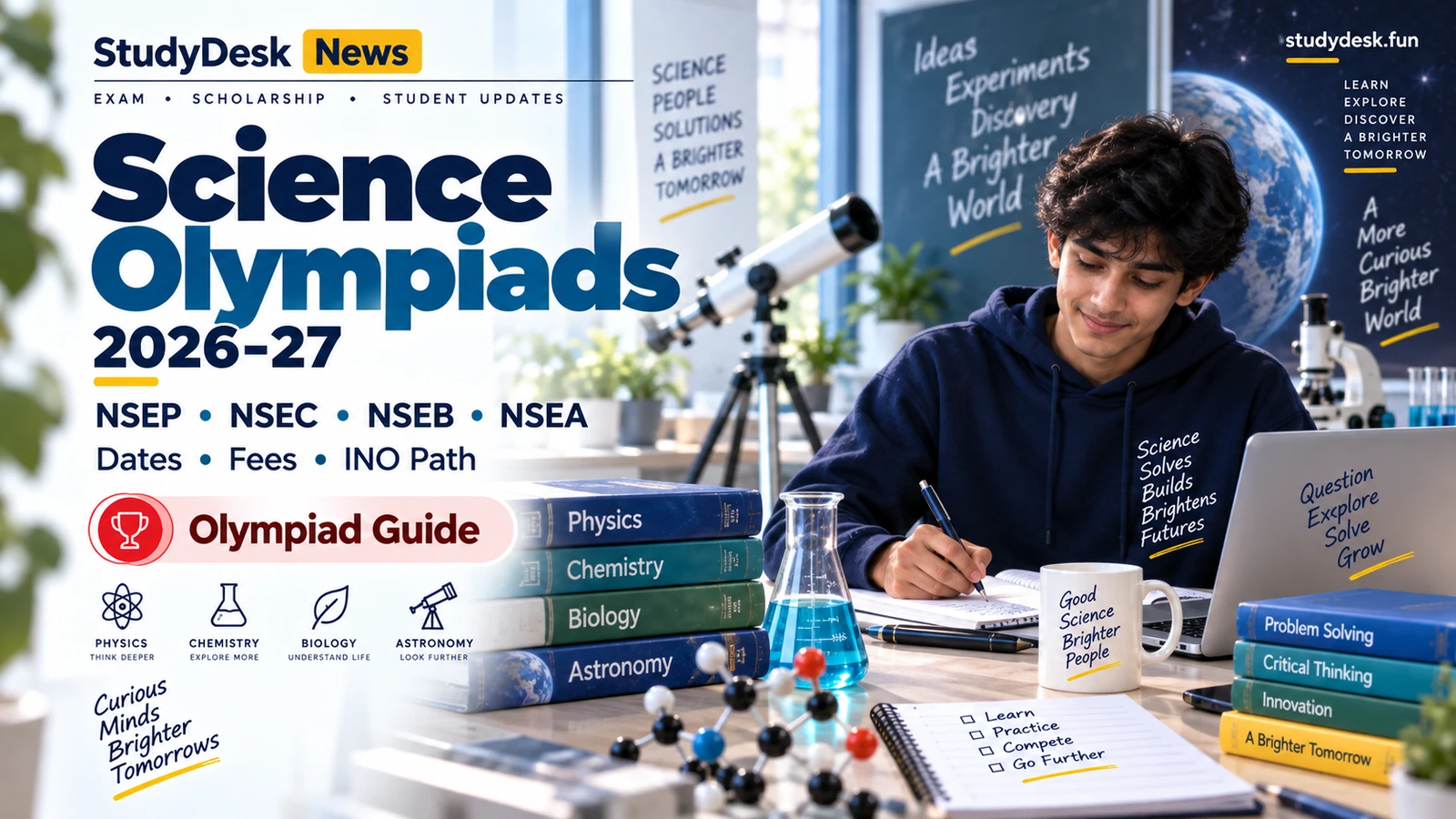 Science Olympiads 2026–27 — StudyDesk editorial cover