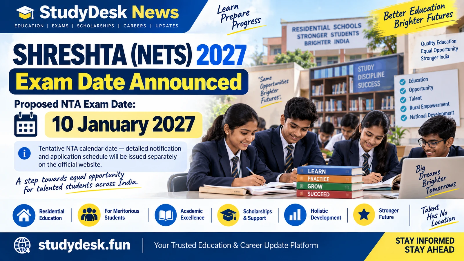 SHRESHTA (NETS) 2027 — StudyDesk News editorial cover