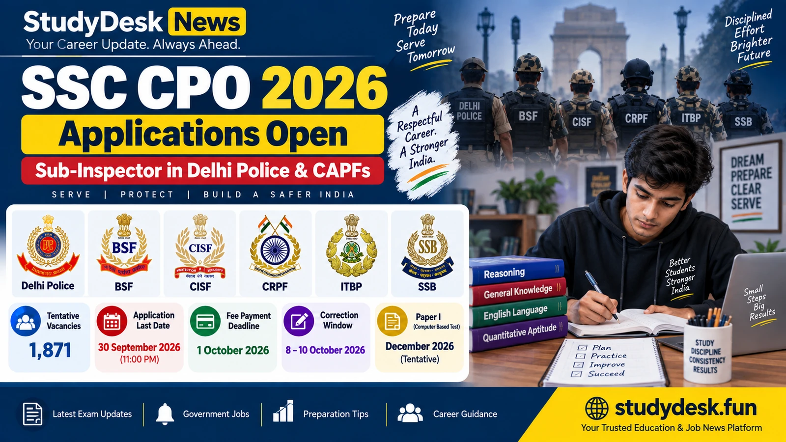 SSC CPO 2026 — StudyDesk News editorial cover