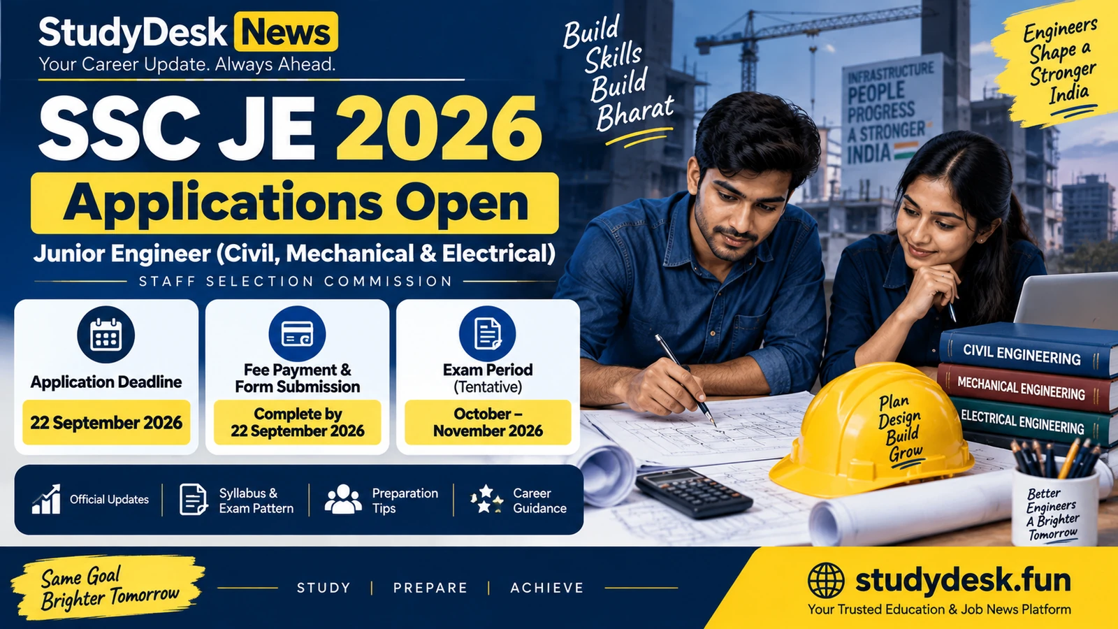 SSC JE 2026 — StudyDesk News editorial cover