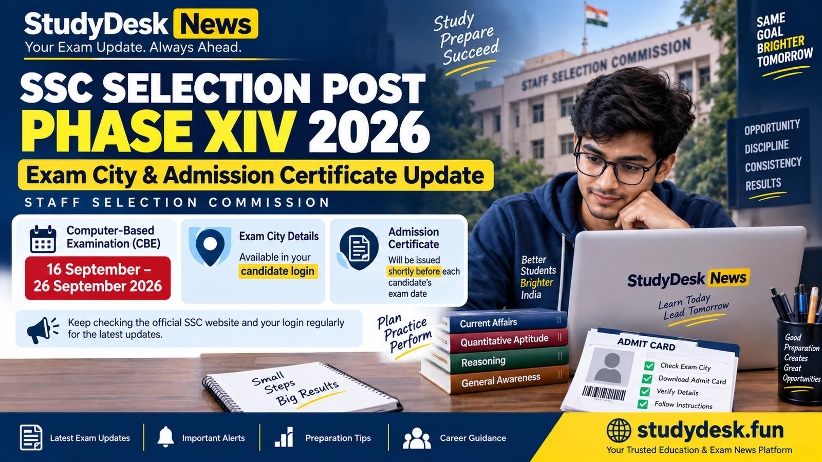 SSC Selection Post Phase XIV 2026 — StudyDesk News editorial cover