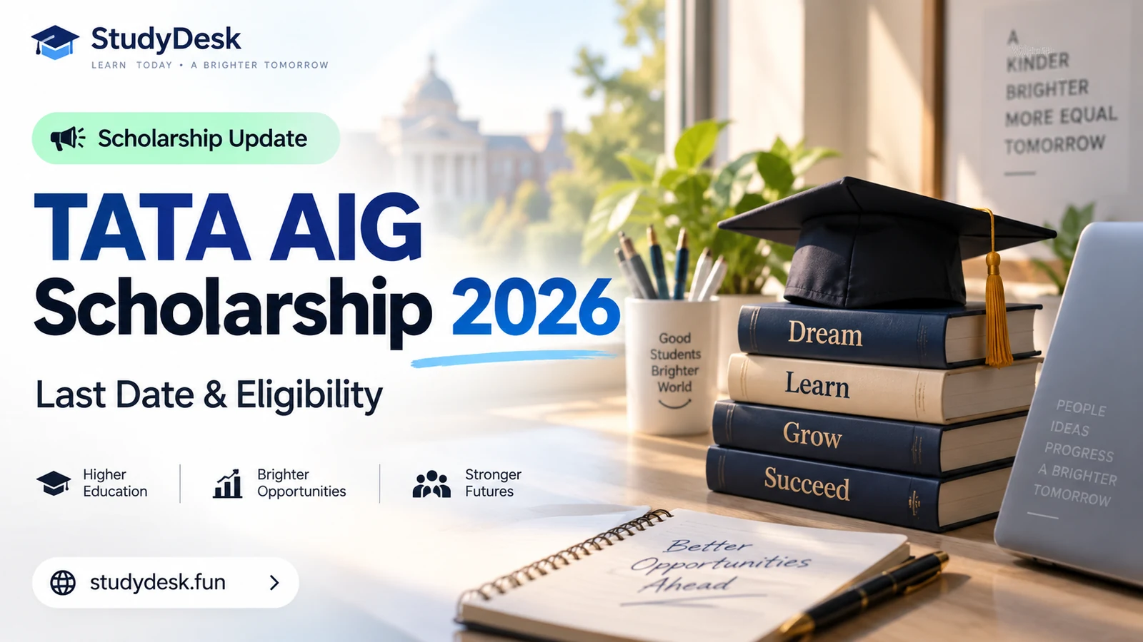 TATA AIG Scholarship for Girl Students 2026 editorial cover highlighting deadline and eligibility