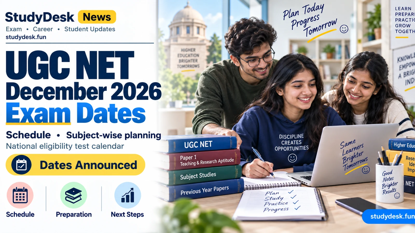 UGC NET Dec 2026 Dates — StudyDesk News editorial cover